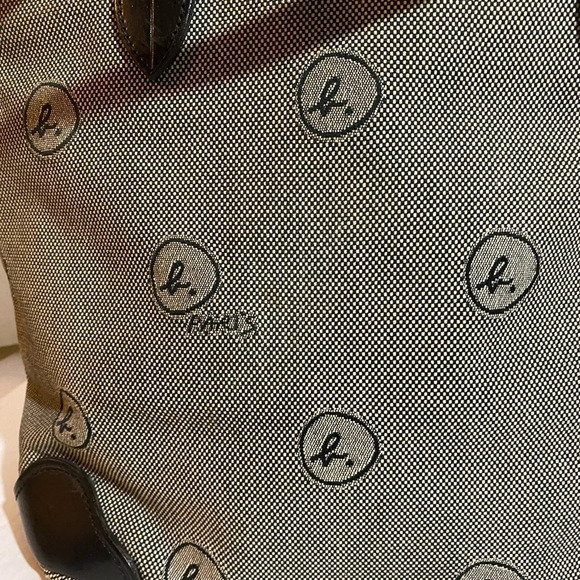 Agenes b voyage canvas leather tote handbag - Picture 5 of 12